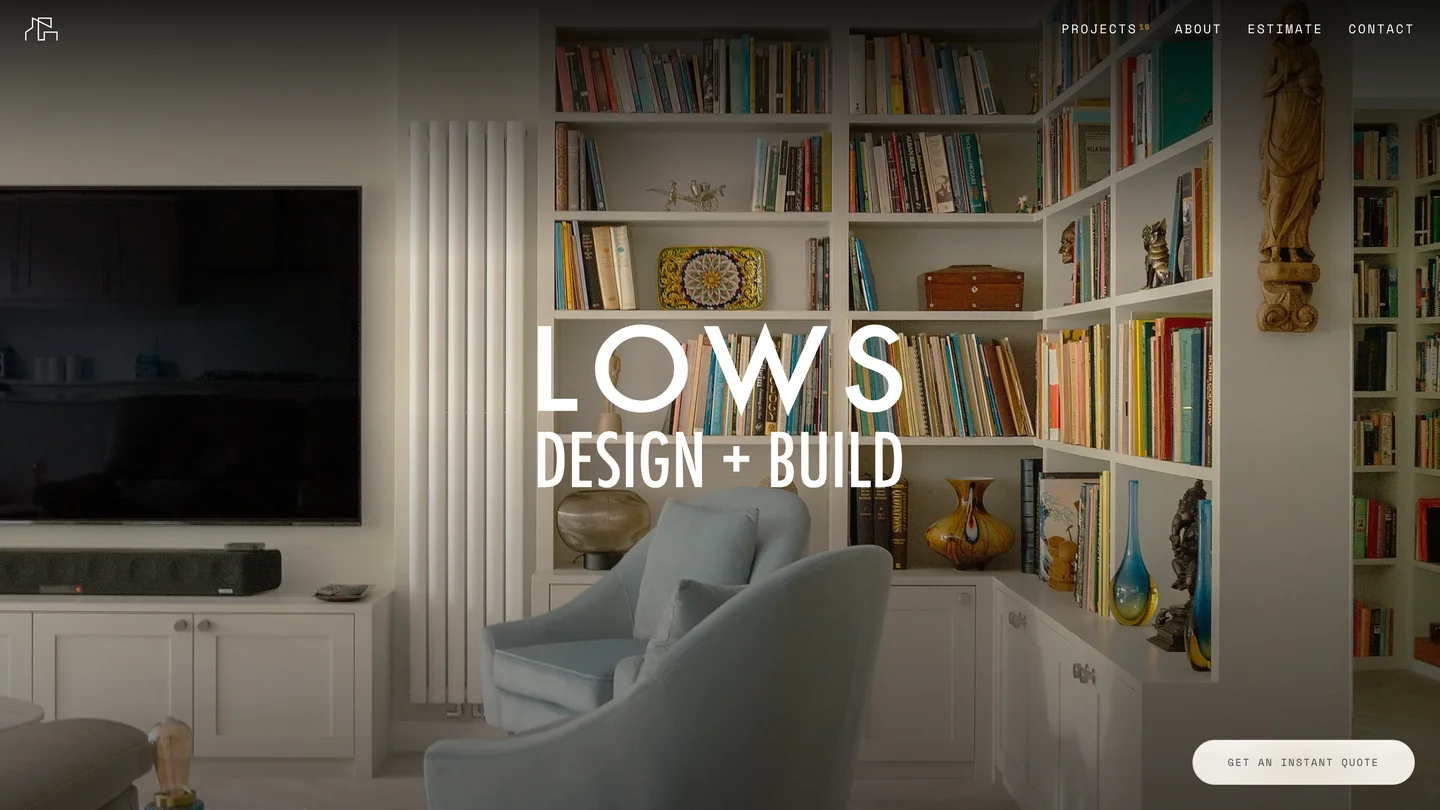 Lows Design + Build website